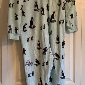 Nick & Nora Blue Penguin Women’s Full Zip Long Sleeve Pajamas ~ S